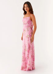 Maxivestido Orlando - Estampado floral rosa