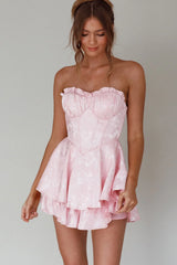 Mono rosa de busto fruncido Paris Muse