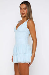 Minivestido de malla "Guessing Games" azul claro
