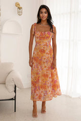 Vestido midi Naranja Divine Smile
