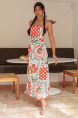 Vestido sin tirantes Cypress Ric Rac Trim Naranja