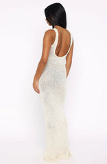 Vestido Maxi de Punto Try To Forget Me Color Crema