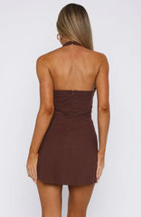 Minivestido Halter Forever With You Chocolate