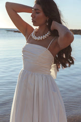 Vestido maxi blanco Love Songs con lazo en la espalda