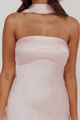 Minivestido con escote halter invertido Damsel color rubor