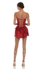 Vestido Corpete Tomara que Caia Vermelho