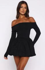 Minivestido de manga larga Big Reveal negro