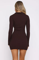 Minivestido de manga larga From Now On Chocolate