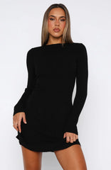 Minivestido de manga larga Let's Be Together Negro