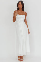 Vestido Lora con Tirantes Finos y Mariposas Blanco