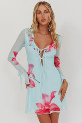 Minivestido con volantes Sea Dreaming Floral Azul