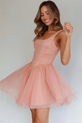 Minivestido La Ballerine de Malla Superpuesta Lipstick