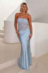 Vestido Longo Tomara que Caia Fall In Love With You Azul Céu