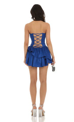 Vestido Corpete Tomara que Caia Azul