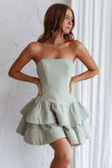 Vestido Bella Donna Tomara Que Caia Com Babados Pistache