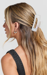 Pinza para el cabello Wilda - Pinza para el cabello rectangular en color crema