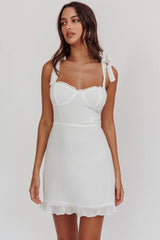 Minivestido con hombro anudado Jezika blanco