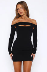 Vestido Curto Manga Longa Don't Tempt Me Preto