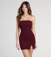 Minivestido con brillos sin tirantes Disco Queen