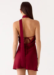 Minivestido Keena con pañuelo - Burdeos