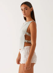 Top Cherish You com Fivela - Verde Sálvia