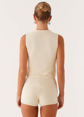 Shorts de Tricô com Lantejoulas Ownley - Marfim