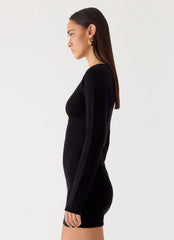 Minivestido de punto Soft Vision - Negro