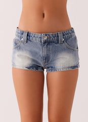 Shorts vaqueros Headland de tiro bajo - Azul claro