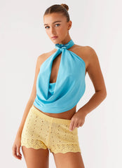 Minishorts de tiro bajo Oakley - Amarillo