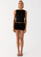 Minishorts fruncidos Girls Like Us - Negro