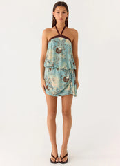 Minivestido Halter Switch Up - Aqua Blur