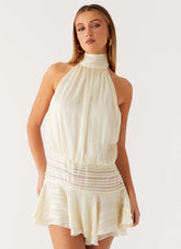 Minivestido de gasa Willow - Marfil