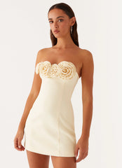 Minivestido Patsie sin tirantes - Amarillo