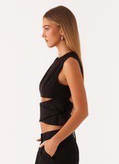 Top cruzado Cyra - Negro