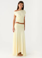 Falda Liana Maxi Fruncida - Amarillo