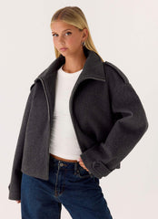 Chaqueta bomber de lana sintética Kaiden - Carbón