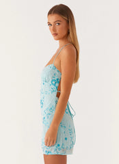Minivestido con tirantes y lentejuelas Vietta - Azul