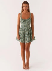 Minivestido de lino Lucie - Estampado floral Cloud Nine