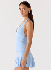 Minivestido Kanata halter - Azul