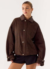 Chaqueta bomber Myles espigada - Espiga chocolate