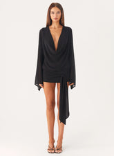 Minivestido Sorrel de manga larga - Negro
