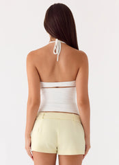 Shorts Mini de Cinto Favourite Moment - Amarelo Claro