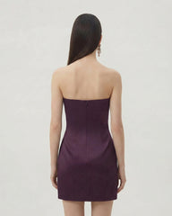 Floral Printed Mini Dress - Purple