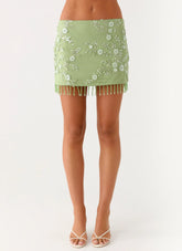 Minifalda Midnight Tide anudada a los lados - Verde