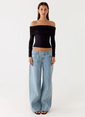 Top de manga larga Better Now - Negro