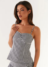 Top Bellamy - Cuadros vichy negros