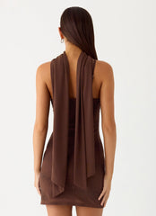 Minivestido con abalorios Paloma Days - Chocolate