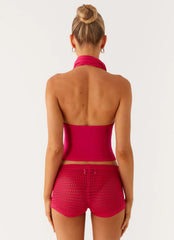 Minishort de ganchillo Lukella - Rosa intenso