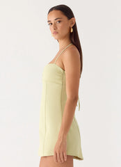 Vestido halter mini Leah - Salvia