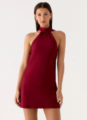 Minivestido Keena con pañuelo - Burdeos